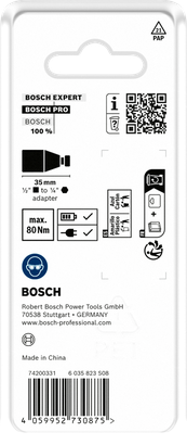 Bosch PRO 衝擊鑽頭適配器 1/2" 至 1/4"，長度 35 毫米。